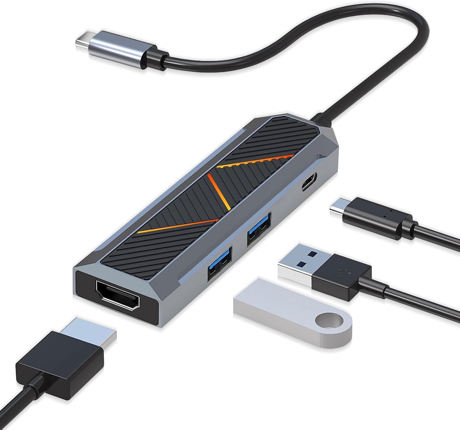 Διανομέας USB-C 4 σε 1 με διαχωριστή HDMI 4K 60 Hz
