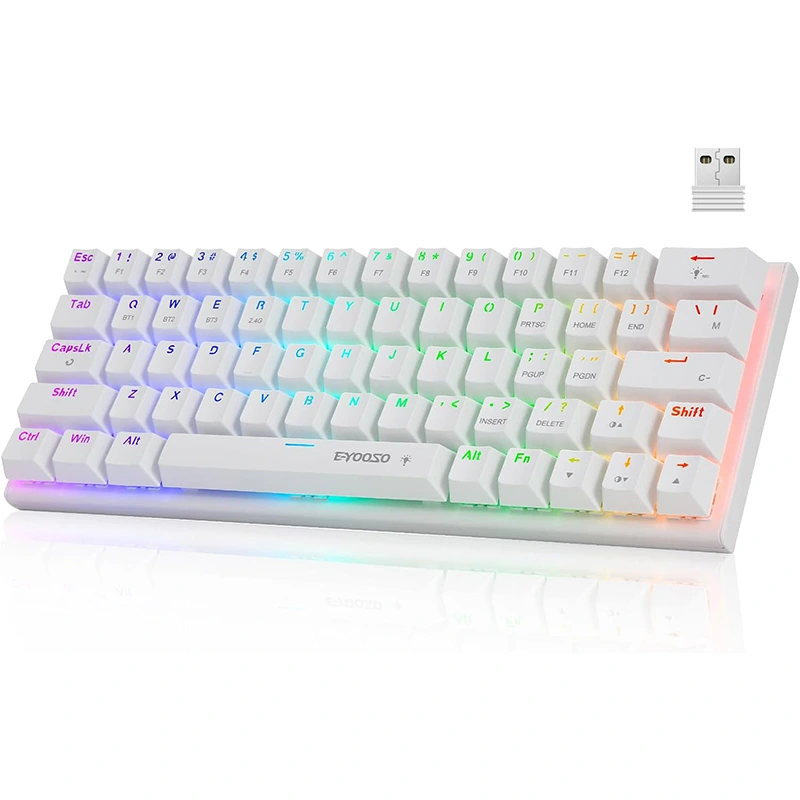 63 πλήκτρα RGB ασύρματο BT 2,4 GHz type-c Μηχανικό πληκτρολόγιο παιχνιδιών
