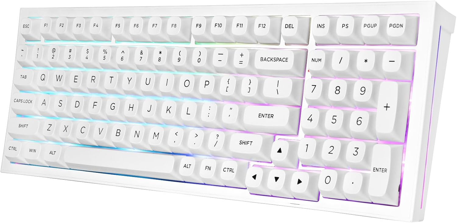 White Creamy K723 Wireless Mechanical Gaming Keyboard