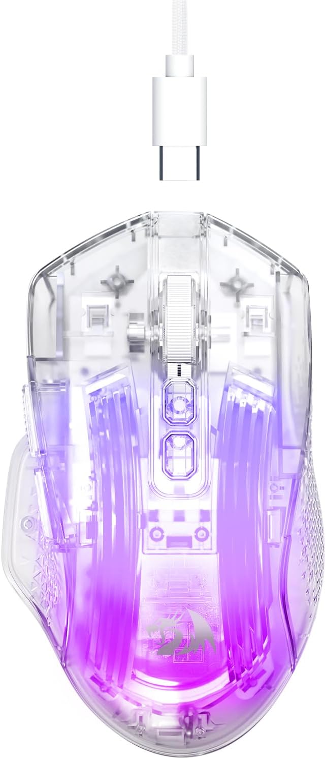 Λευκό M695CT 24.000 DPI 8 RGB LED Backlit Mode Ενσύρματο ποντίκι παιχνιδιού